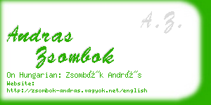 andras zsombok business card